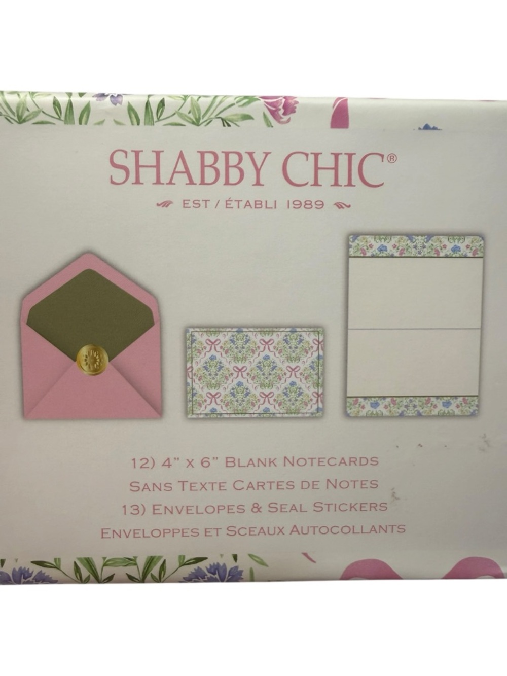 Shabby Chic Floral Notecard Set 4x6 Blank Cards Envelopes Seals NEW / Sealed
